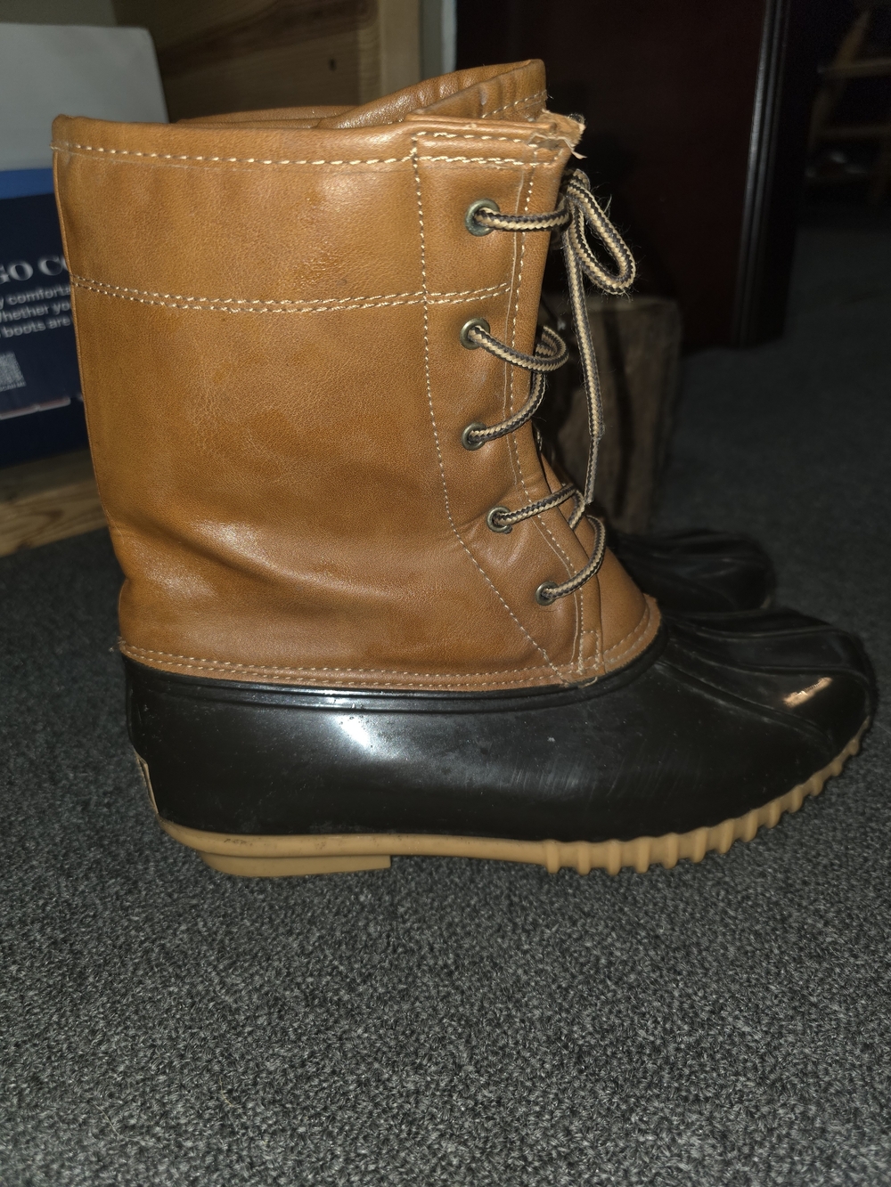 Sporto Original Women's Two-Tone Waterproof Lace-Up Duck Boots in Brown